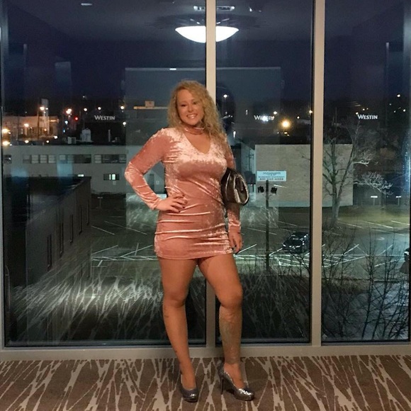 Ambiance Dresses & Skirts - Valentine 💘 Pink Crushed Velvet Dress